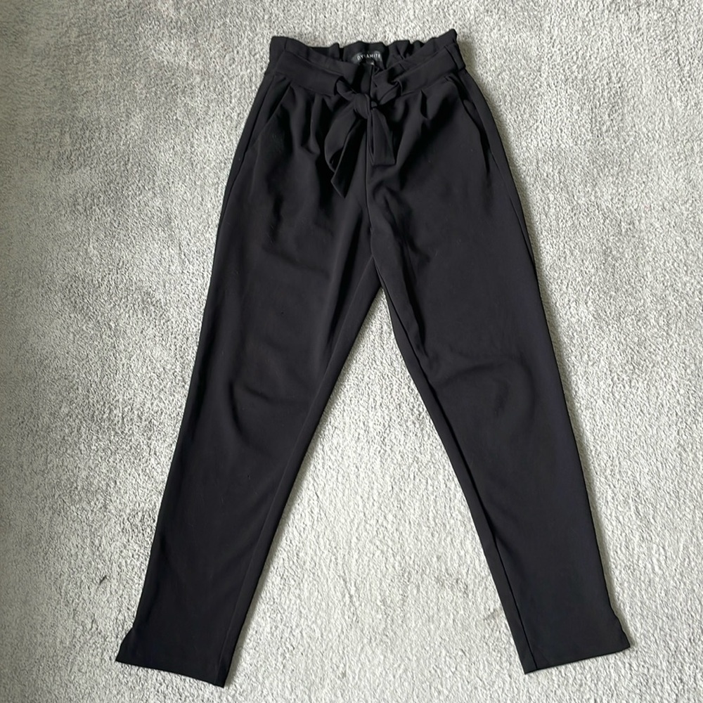 EC Dynamite Black Dress Pants with Tie / Elastic Waist - Size XS